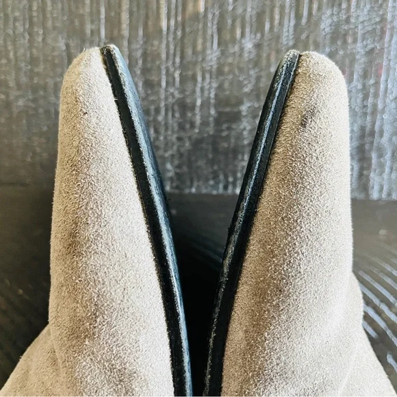 Alumnae Women Beige Taupe Suede Mule Boots Slip Ons Size 8 US / EU 39 - Picture 6 of 9